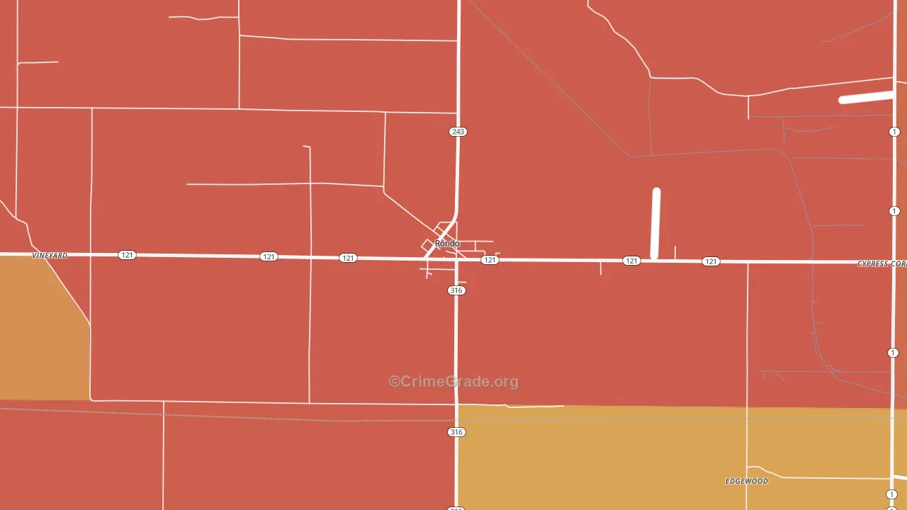 Rondo, AR Map of Theft Rates
