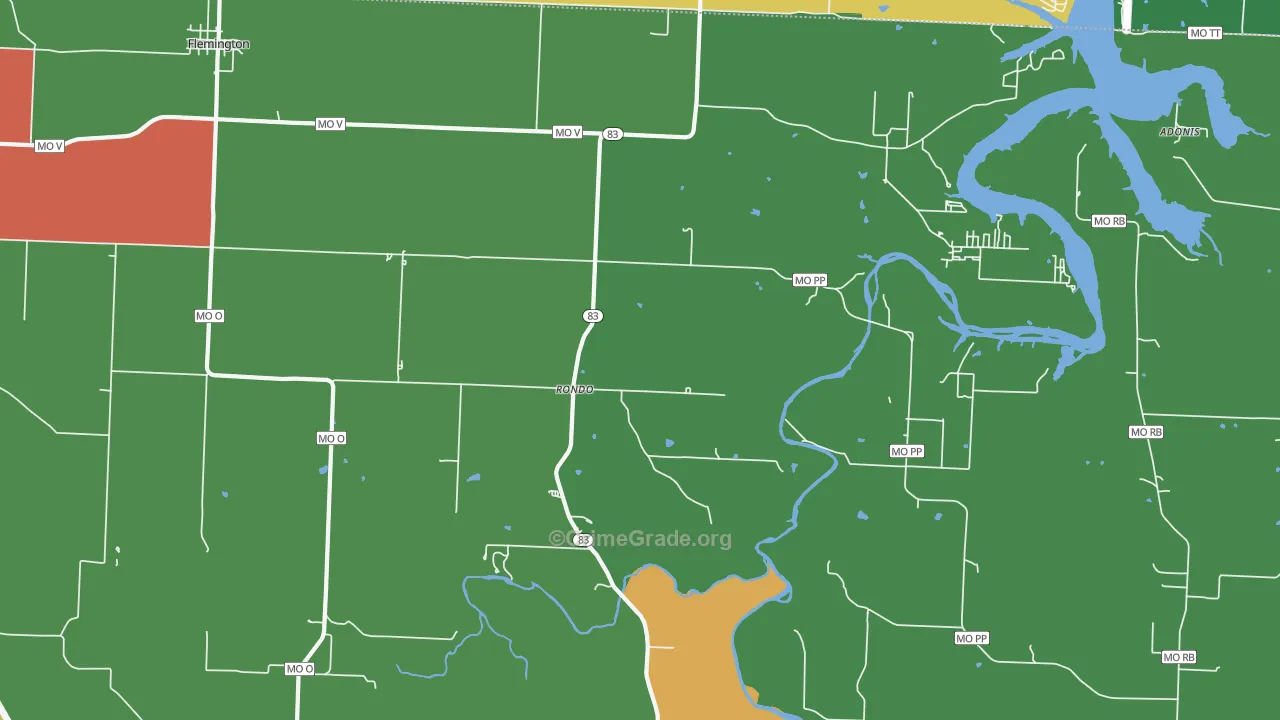 Rondo, MO Map of Theft Rates