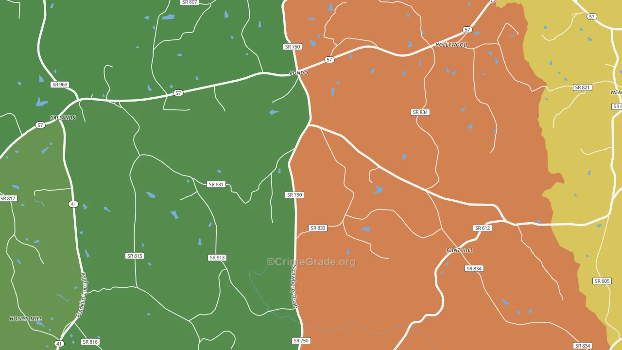 Rondo, VA Map of Theft Rates