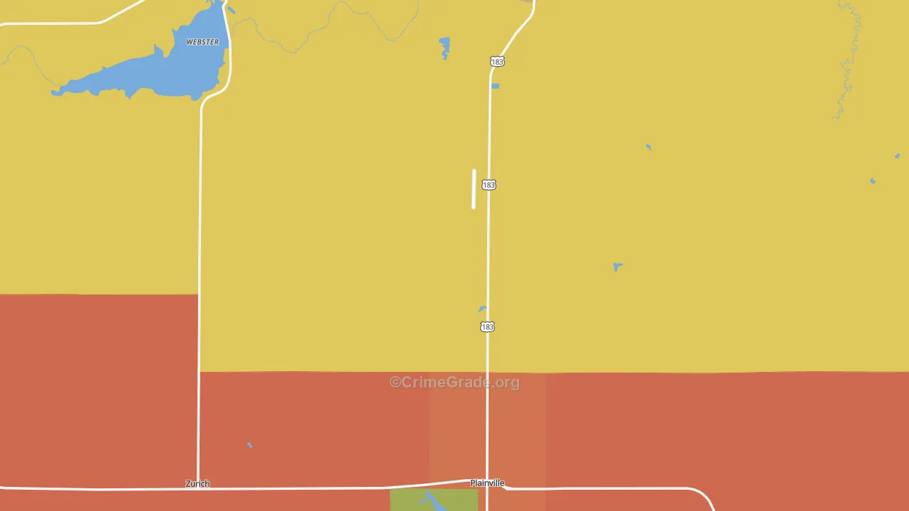 Rooks County, KS Map of Theft Rates