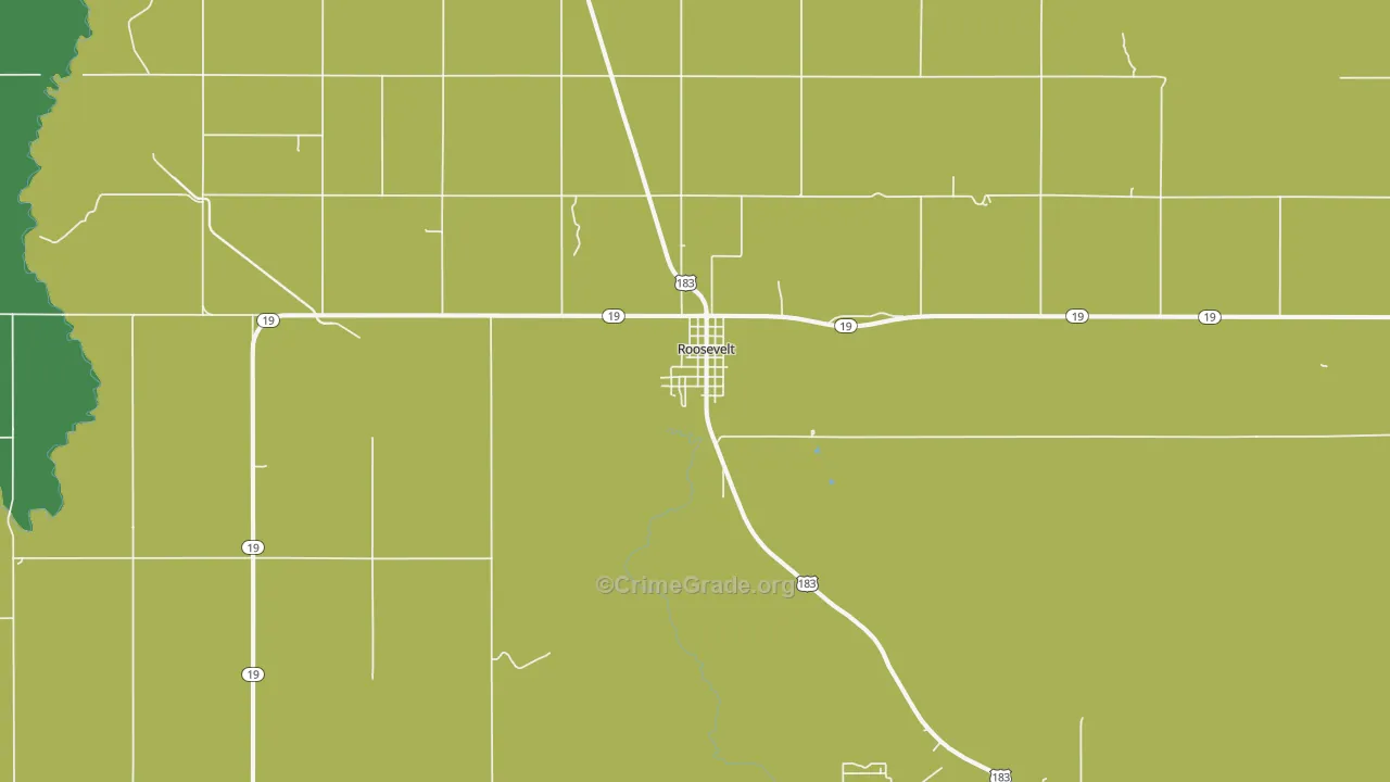 Roosevelt, OK Map of Theft Rates