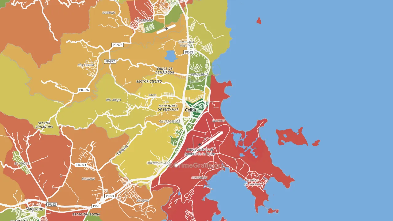 Roosevelt Roads Naval Station, PR Map of Theft Rates