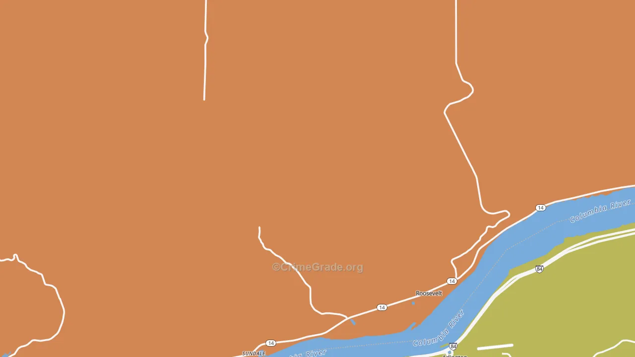 Roosevelt, WA Map of Theft Rates