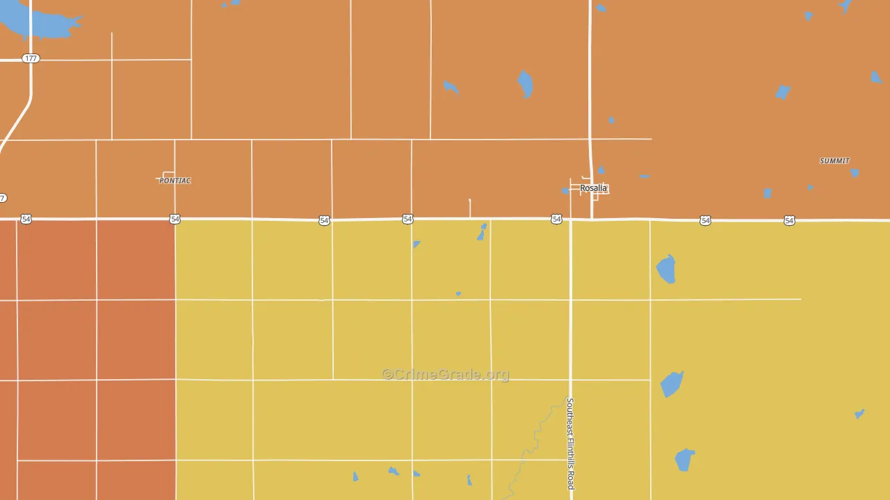 Rosalia, KS Map of Theft Rates