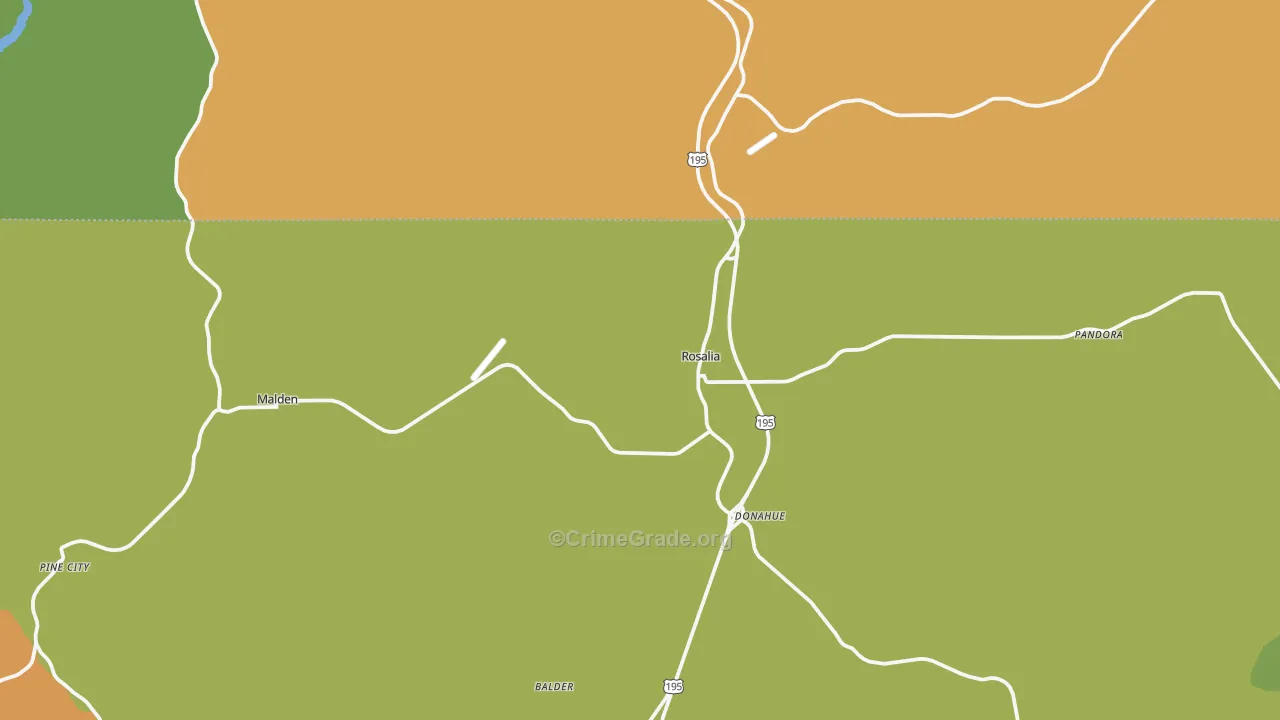 Rosalia, WA Map of Theft Rates