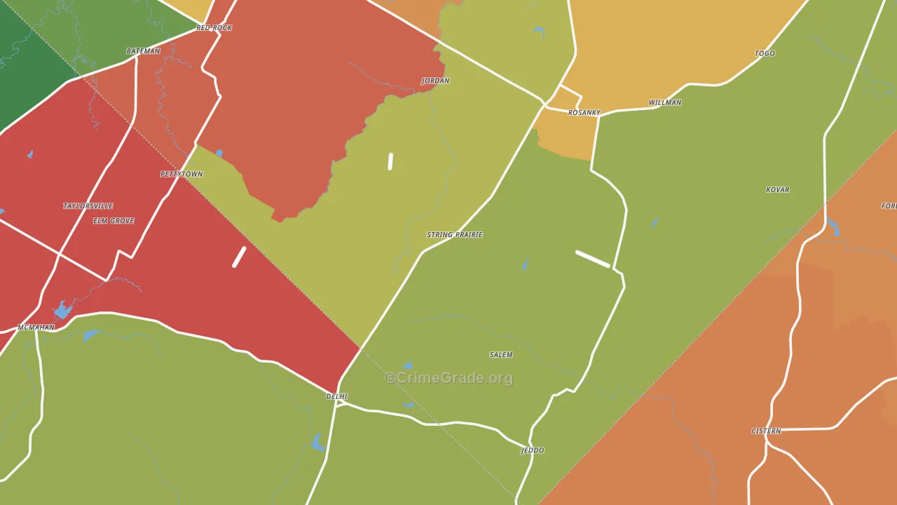 Rosanky, TX Map of Theft Rates