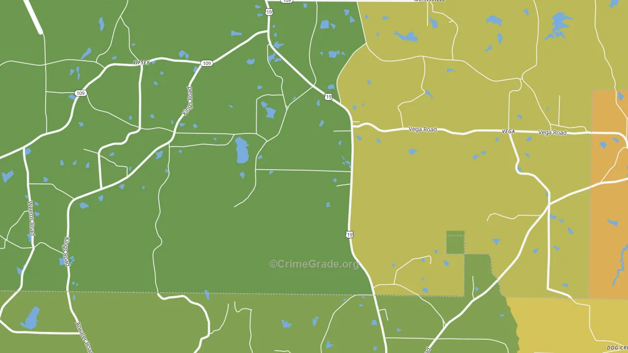 Rose Hill, GA Map of Theft Rates