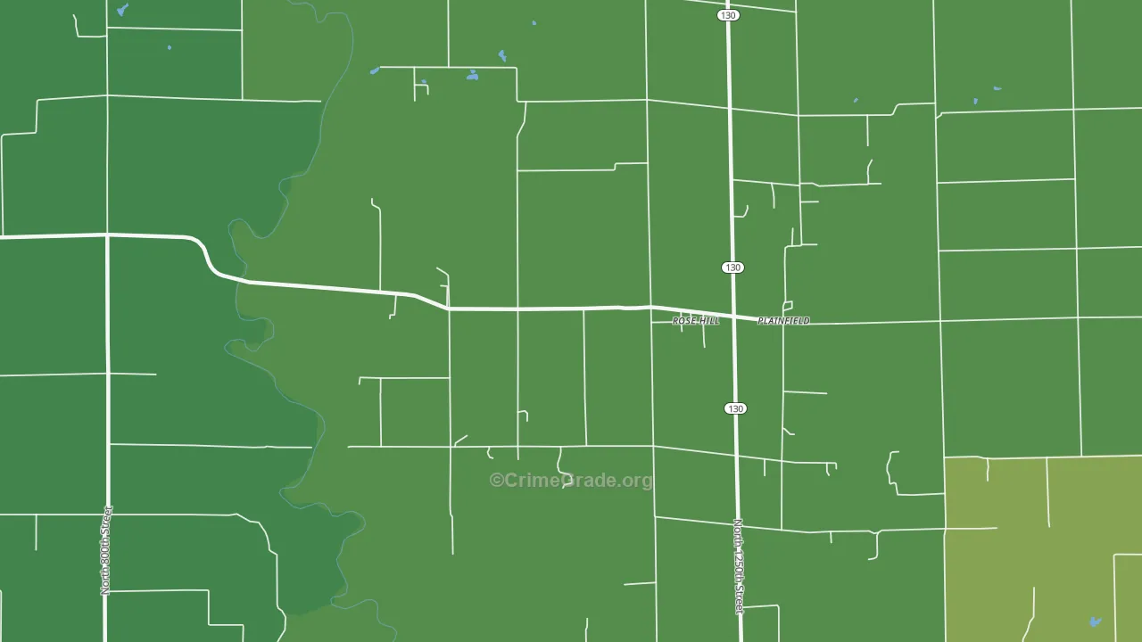 Rose Hill, IL Map of Theft Rates