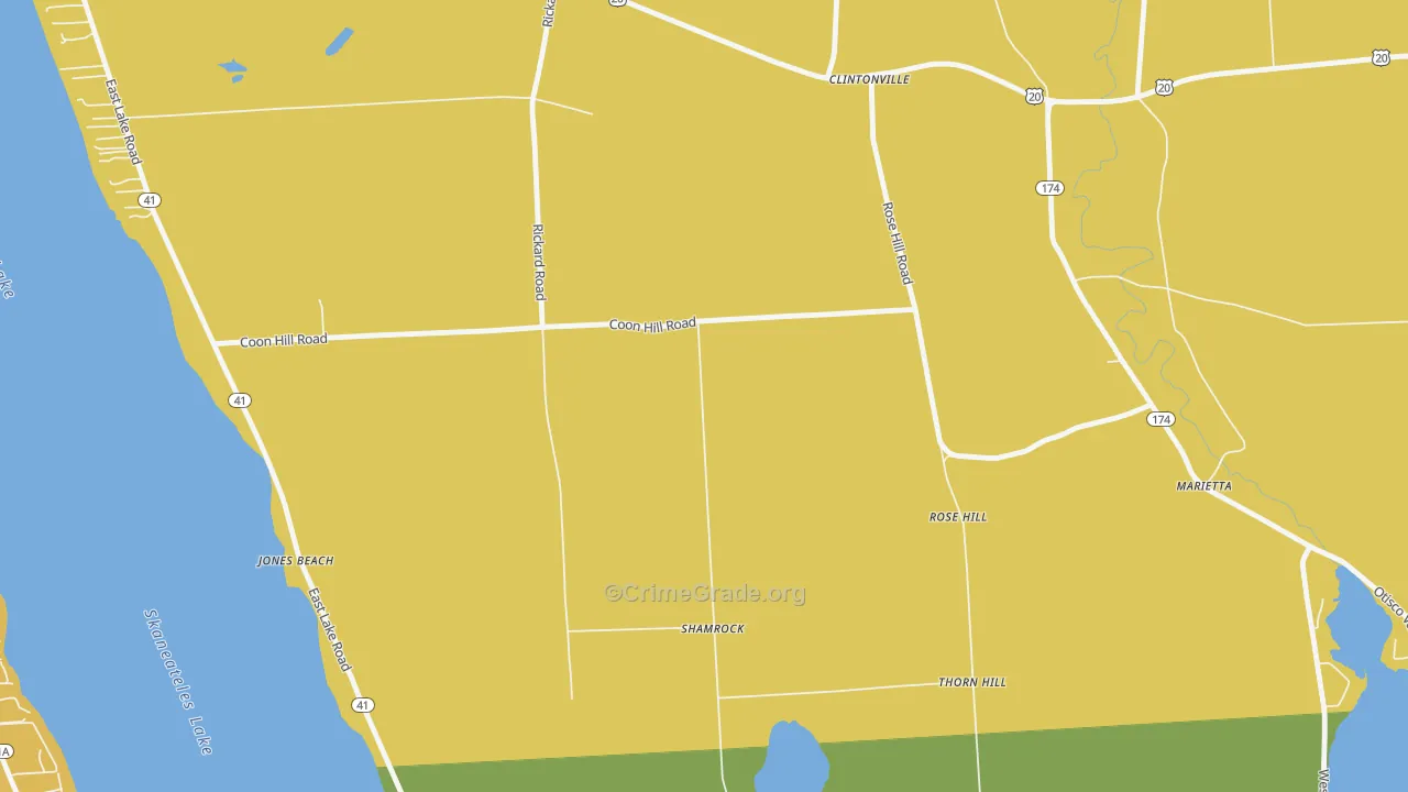 Rose Hill, NY Map of Theft Rates