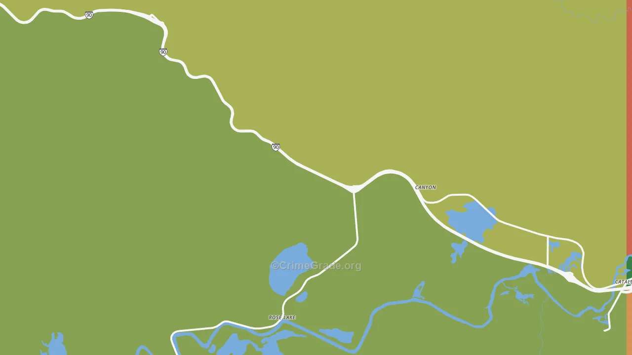 Rose Lake, ID Map of Theft Rates