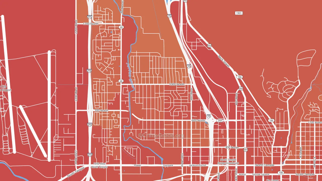 Rose Park, Salt Lake City, UT Map of Theft Rates