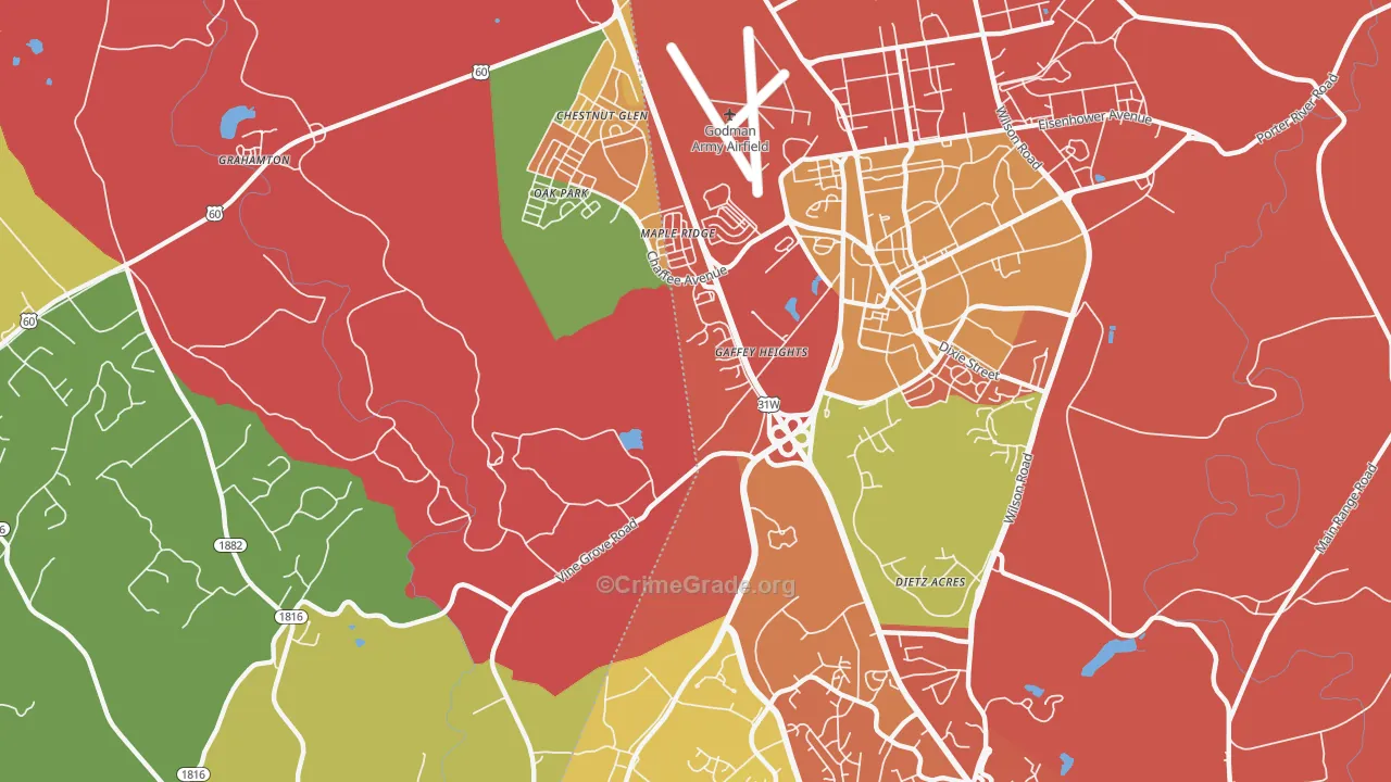 Rose Terrace, KY Map of Theft Rates