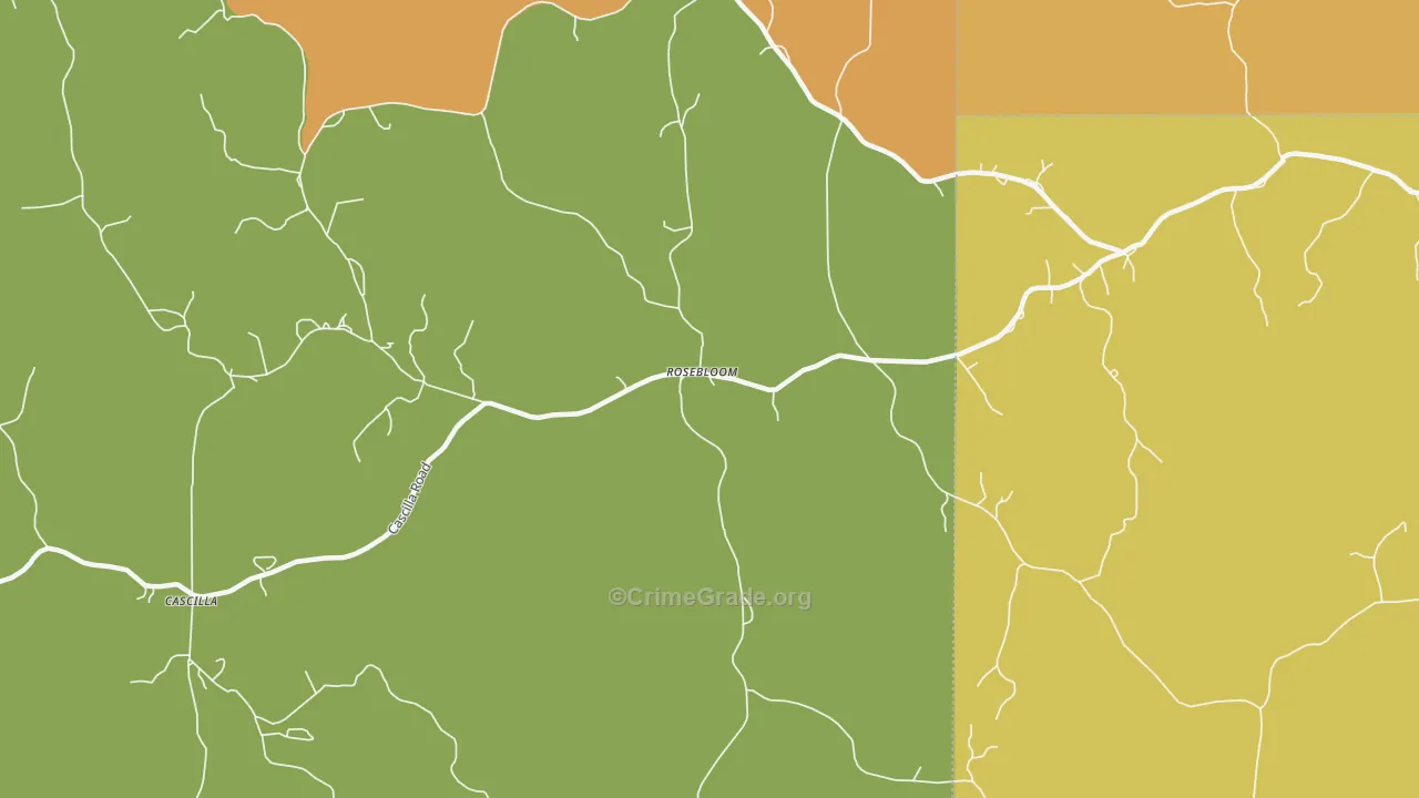 Rosebloom, MS Map of Theft Rates