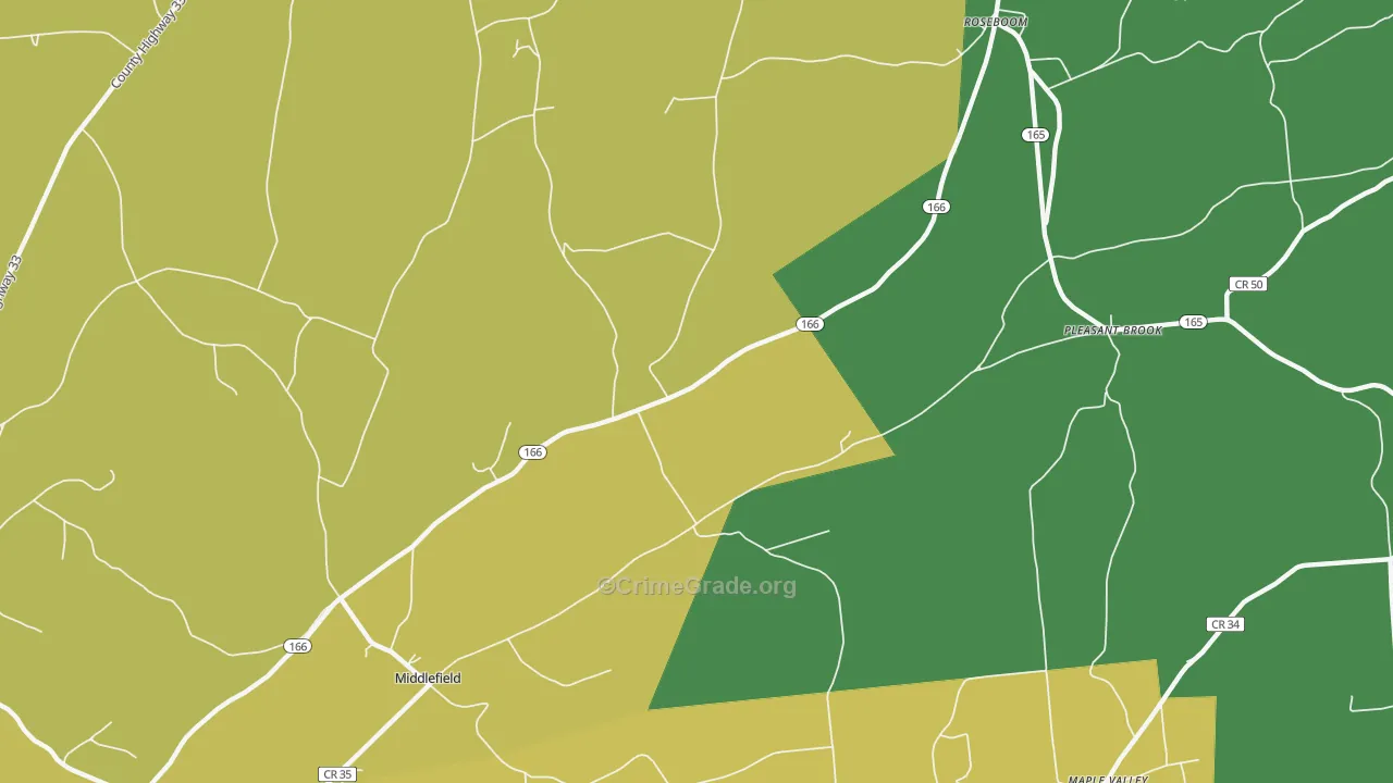 Roseboom, NY Map of Theft Rates