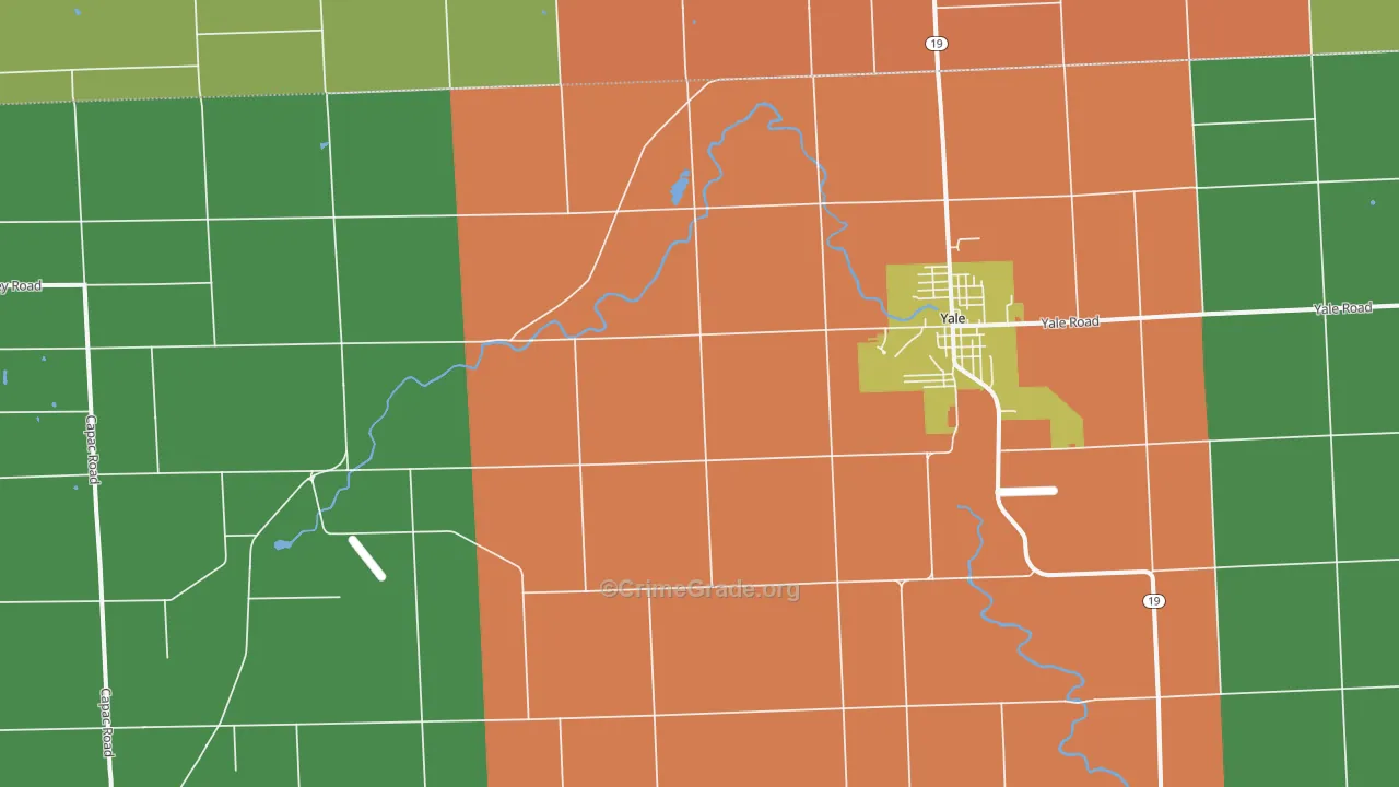 Roseburg, MI Map of Theft Rates