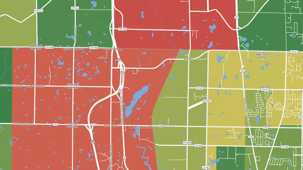 Rosecrans, IL Map of Theft Rates