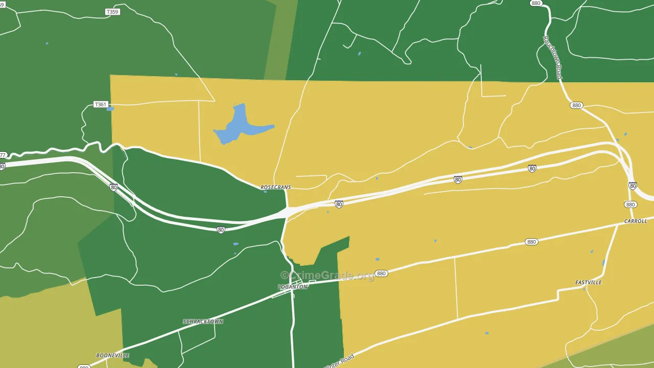 Rosecrans, PA Map of Theft Rates