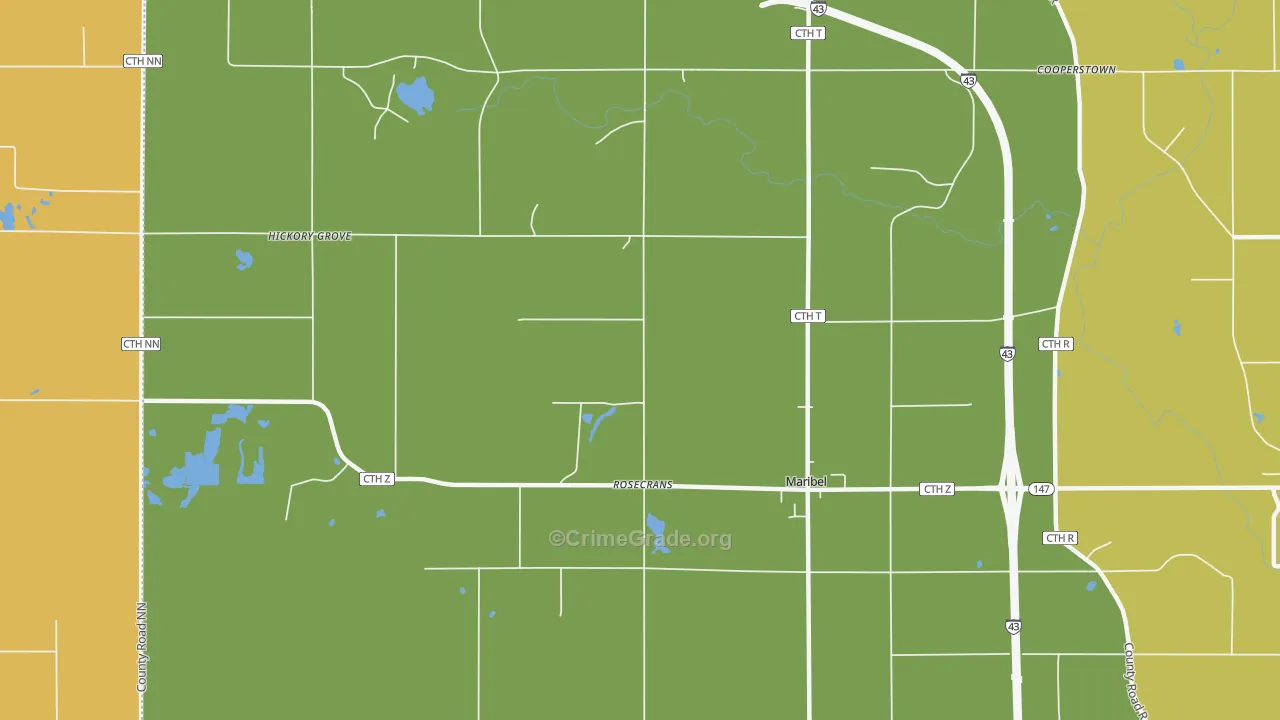 Rosecrans, WI Map of Theft Rates