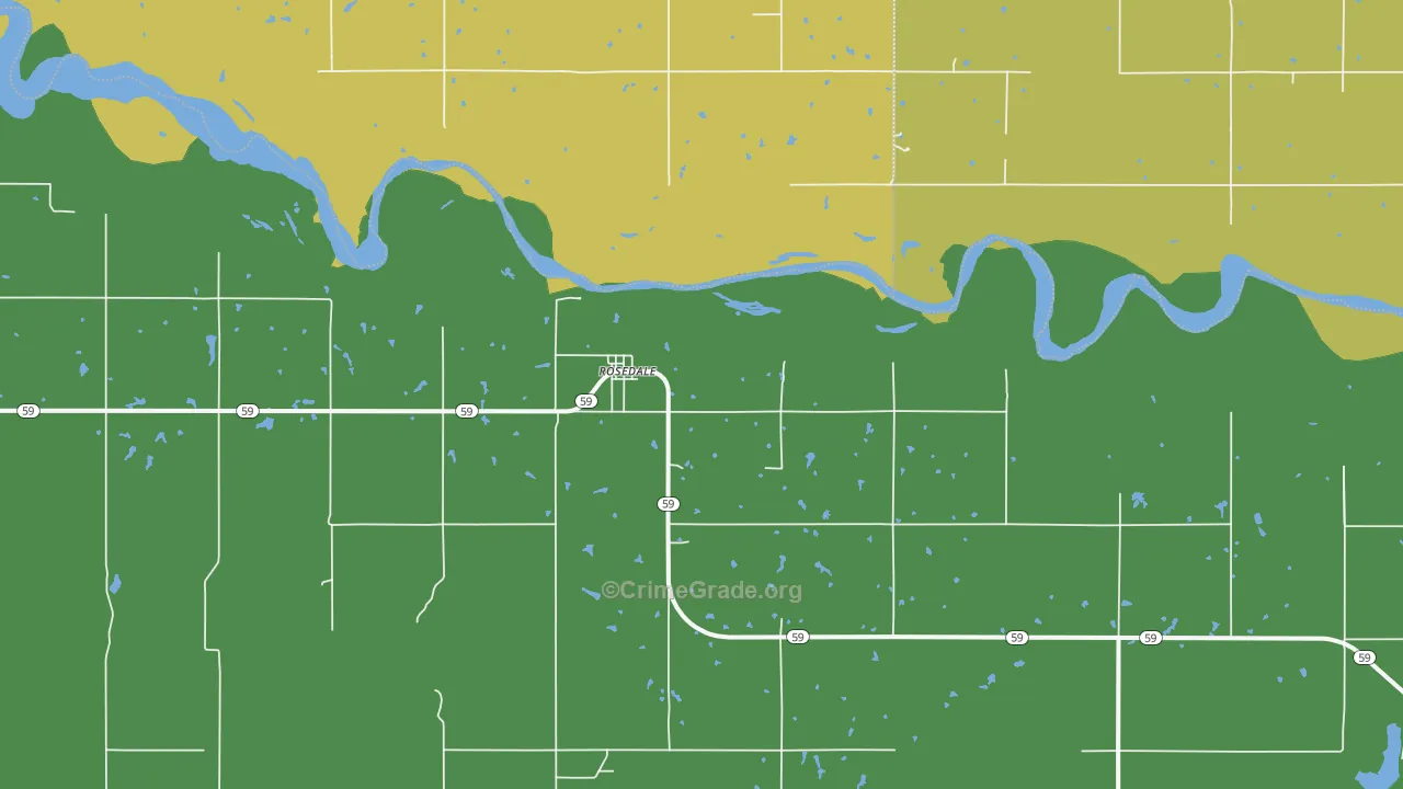 Rosedale, OK Map of Theft Rates