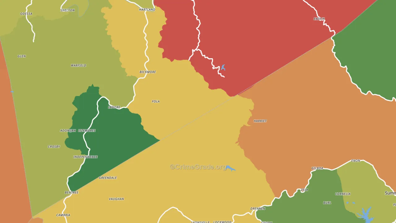 Rosedale, WV Map of Theft Rates