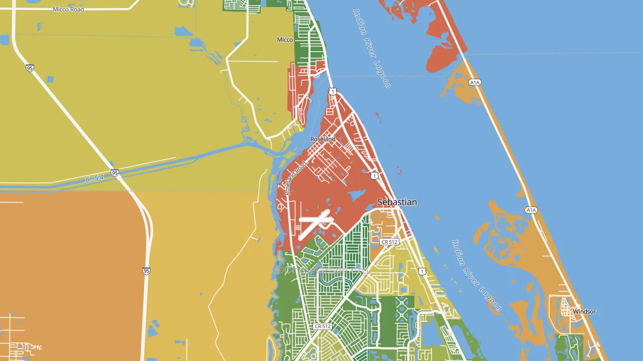 Roseland, FL Map of Theft Rates