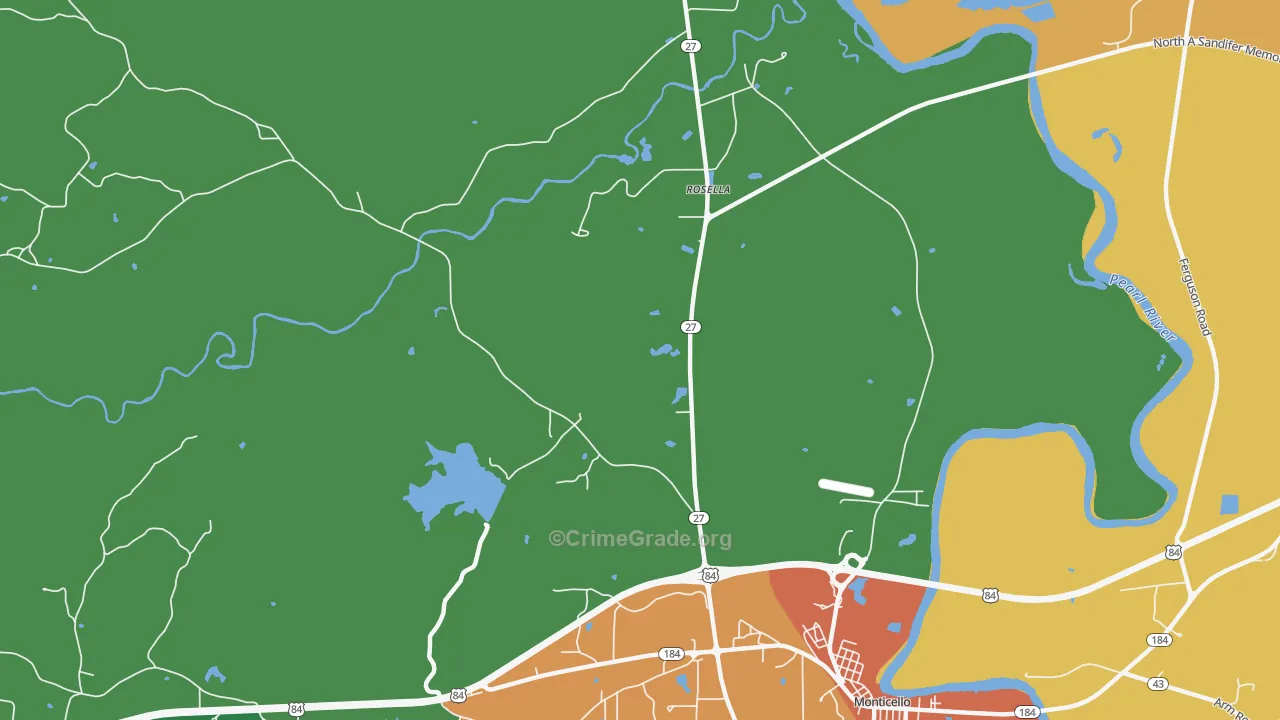 Rosella, MS Map of Theft Rates