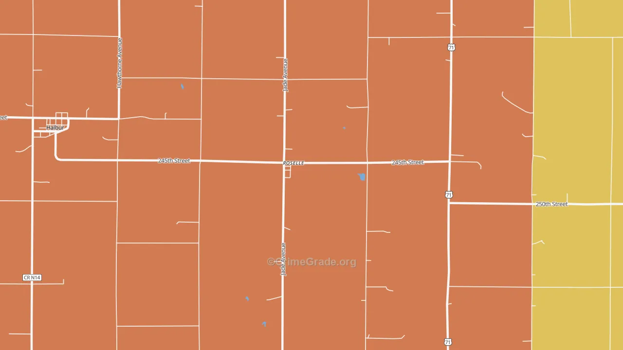 Roselle, IA Map of Theft Rates