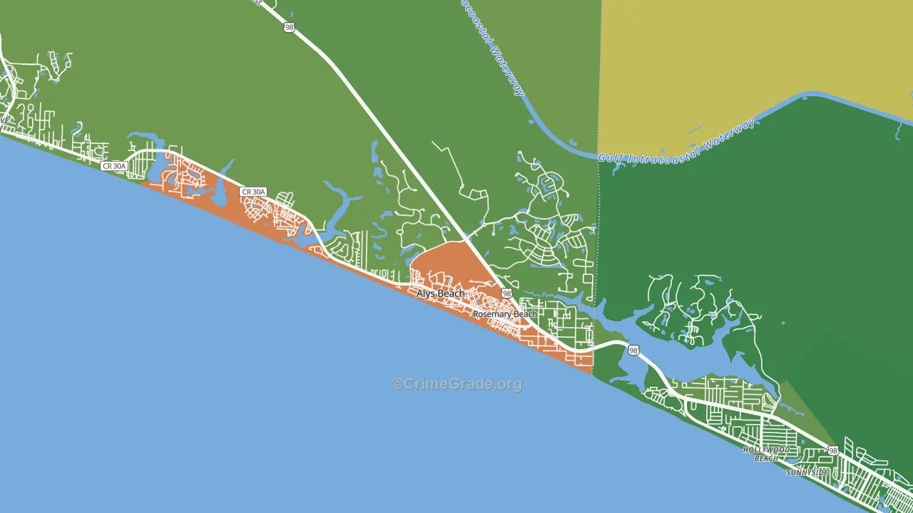 Rosemary Bch, FL Map of Theft Rates