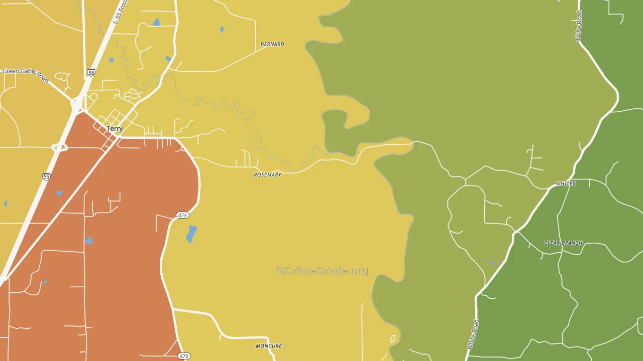 Rosemary, MS Map of Theft Rates