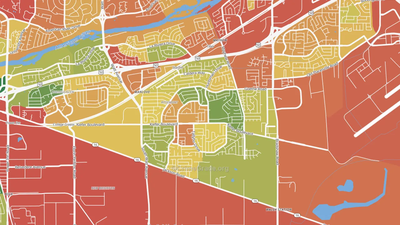 Rosemont, CA Map of Theft Rates