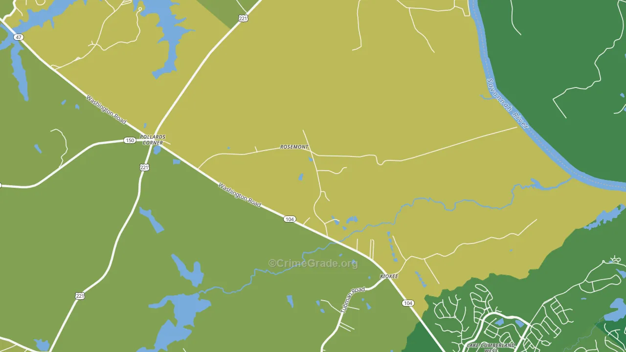 Rosemont, GA Map of Theft Rates