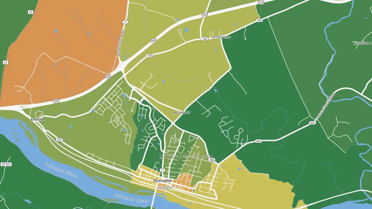 Rosemont, MD Map of Theft Rates