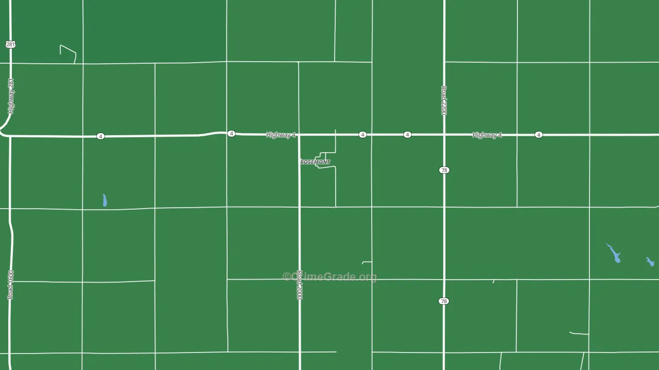 Rosemont, NE Map of Theft Rates