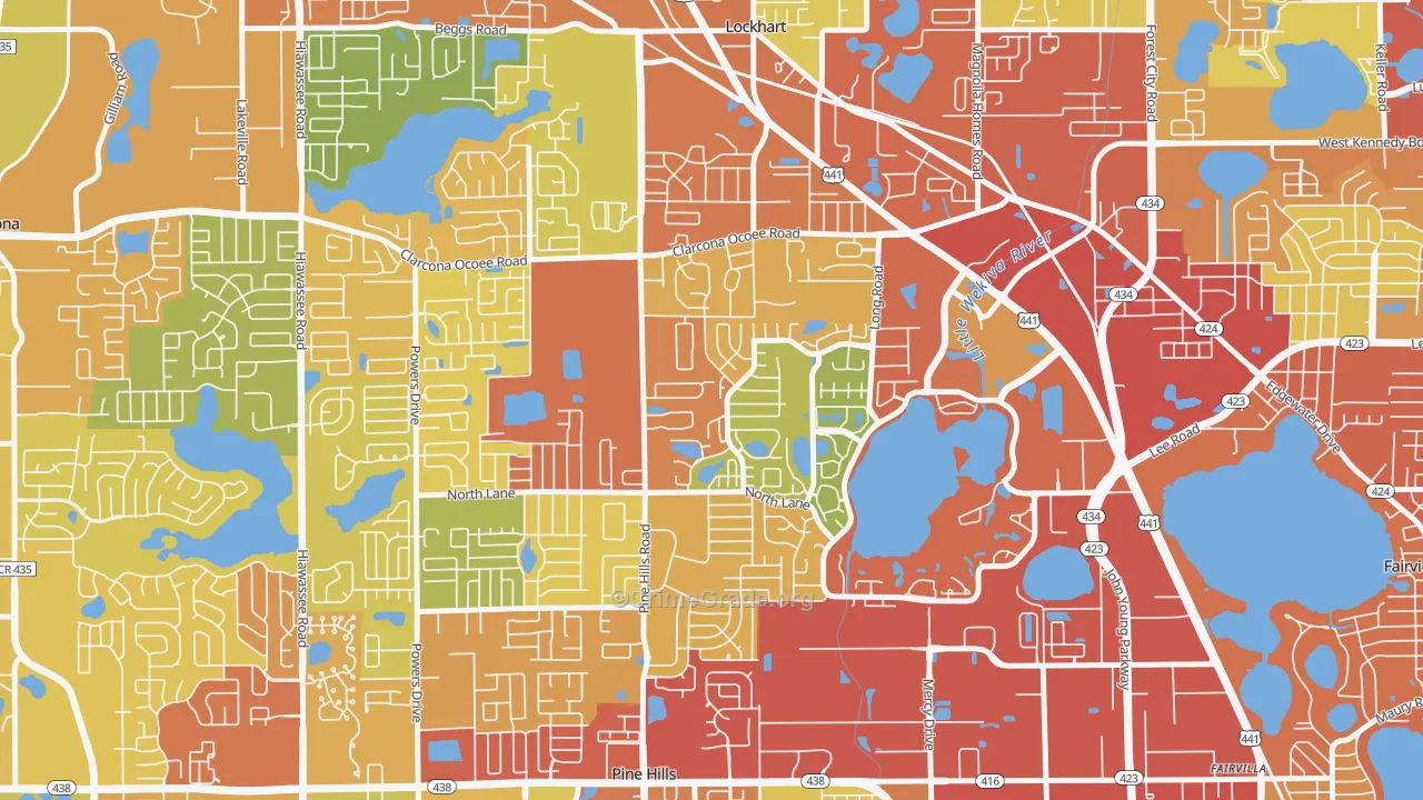 Rosemont North, Orlando, FL Map of Theft Rates