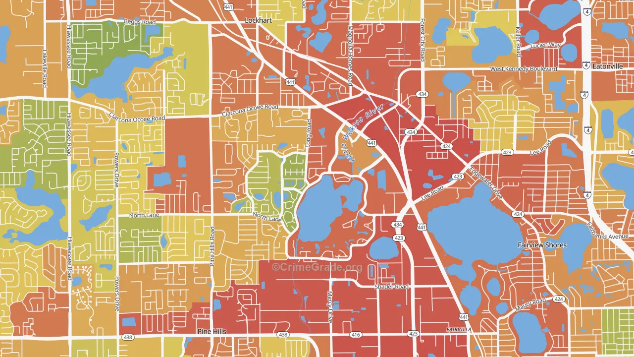 Rosemont, Orlando, FL Map of Theft Rates