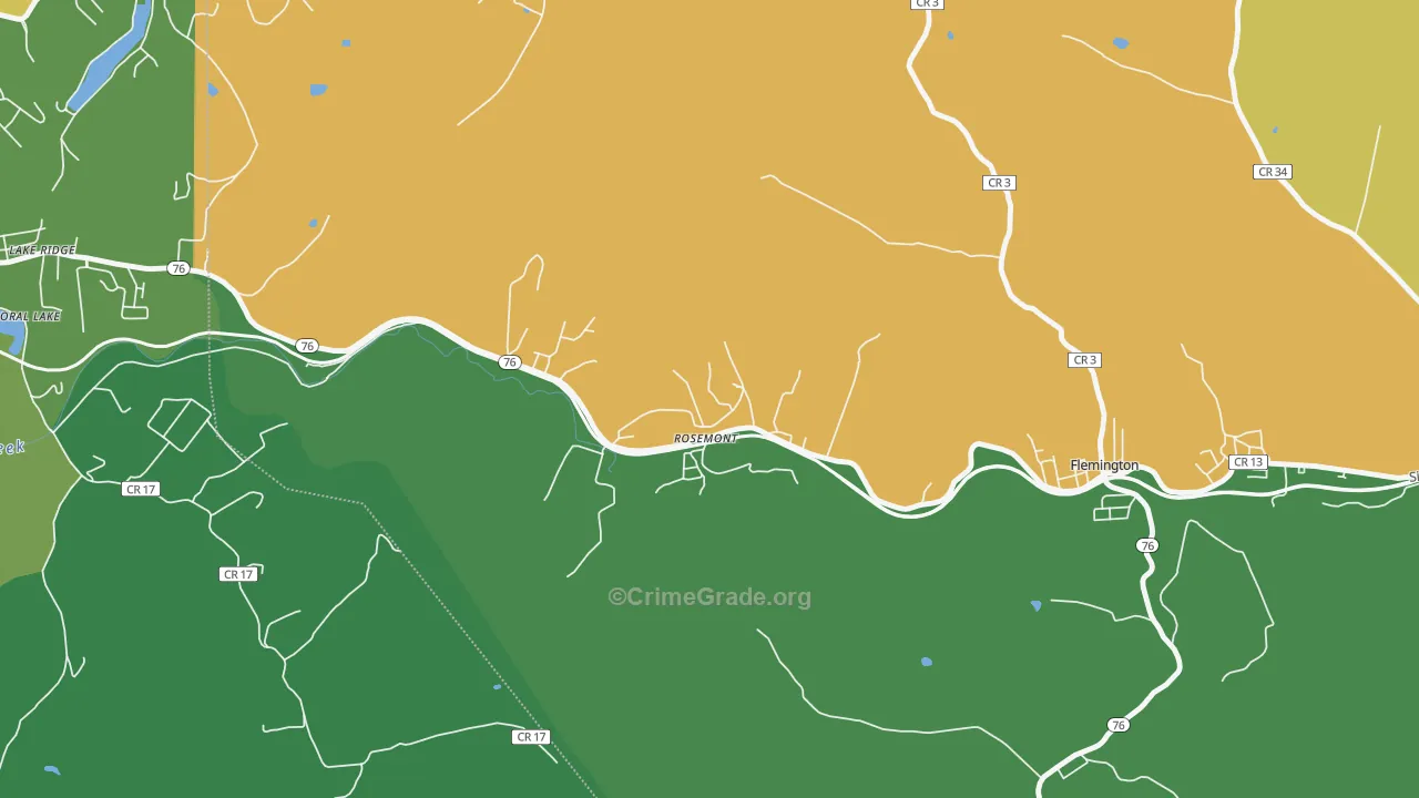 Rosemont, WV Map of Theft Rates
