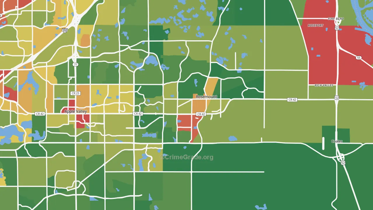 Rosemount, MN Map of Theft Rates