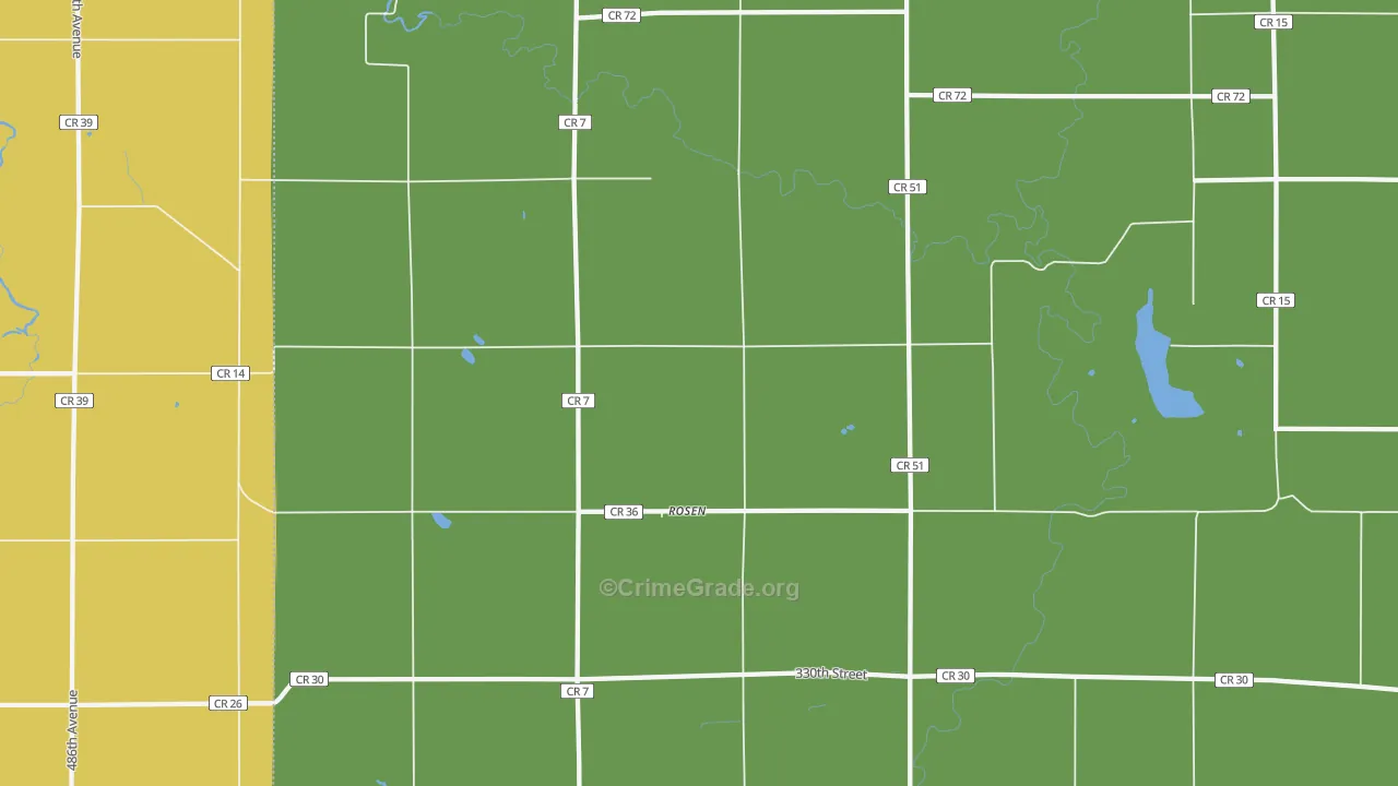 Rosen, MN Map of Theft Rates