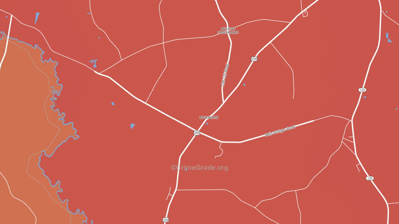Roseneath, NC Map of Theft Rates