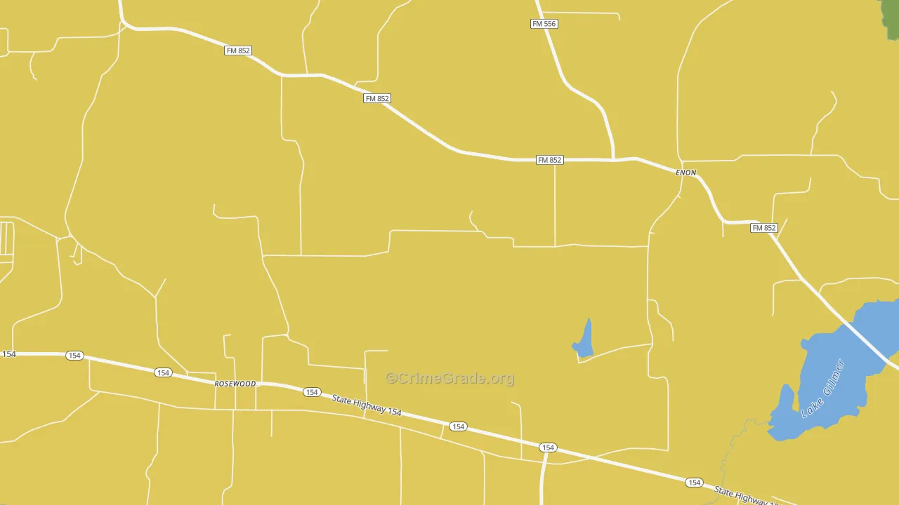 Rosewood, TX Map of Theft Rates