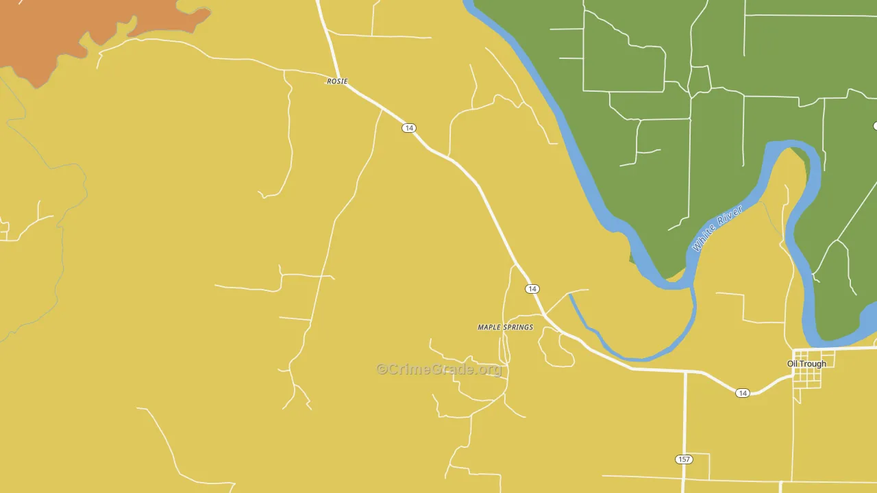 Rosie, AR Map of Theft Rates