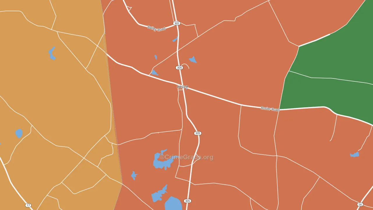 Rosier, GA Map of Theft Rates