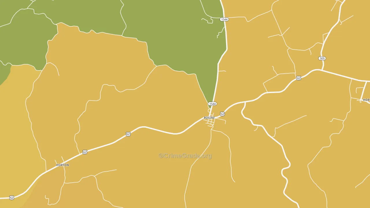 Rosine, KY Map of Theft Rates