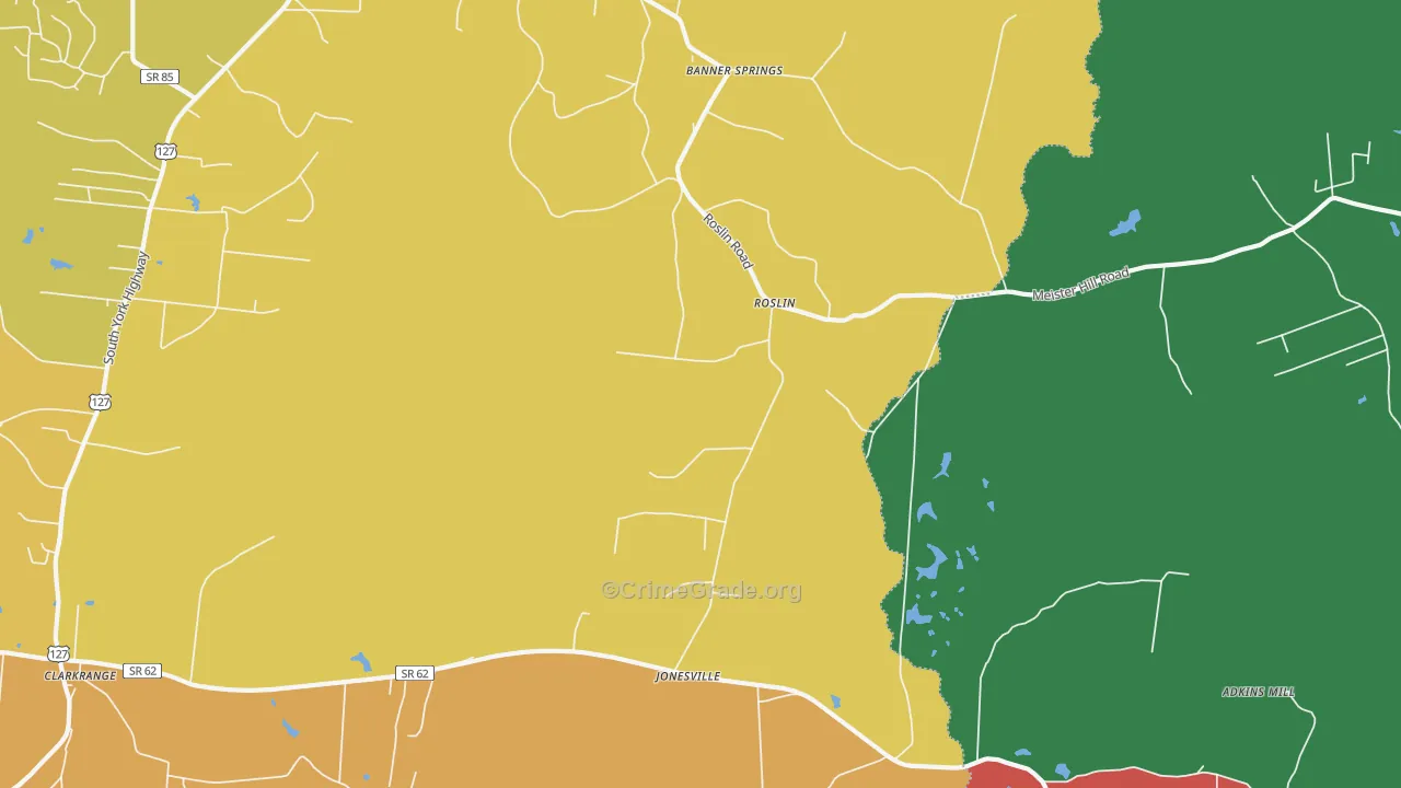 Roslin, TN Map of Theft Rates