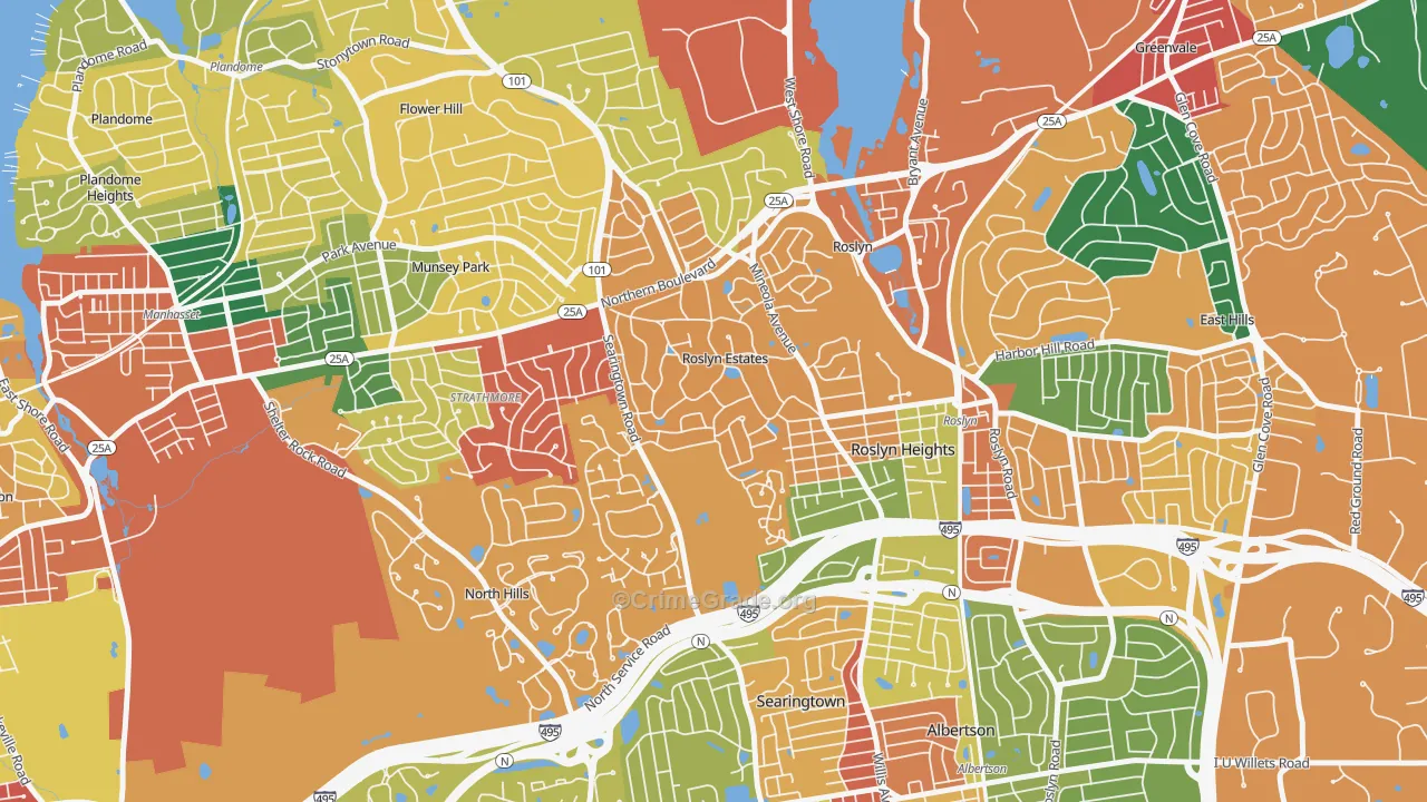 Roslyn Estates, NY Map of Theft Rates