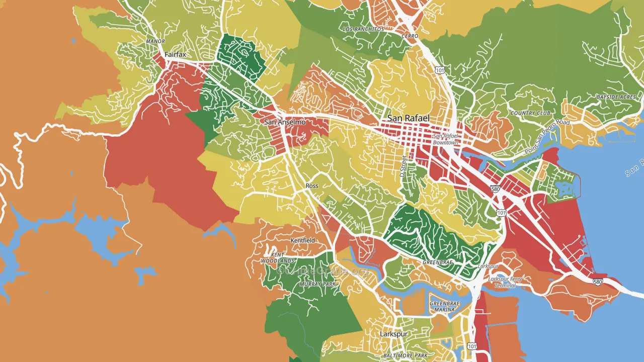 Ross, CA Map of Theft Rates