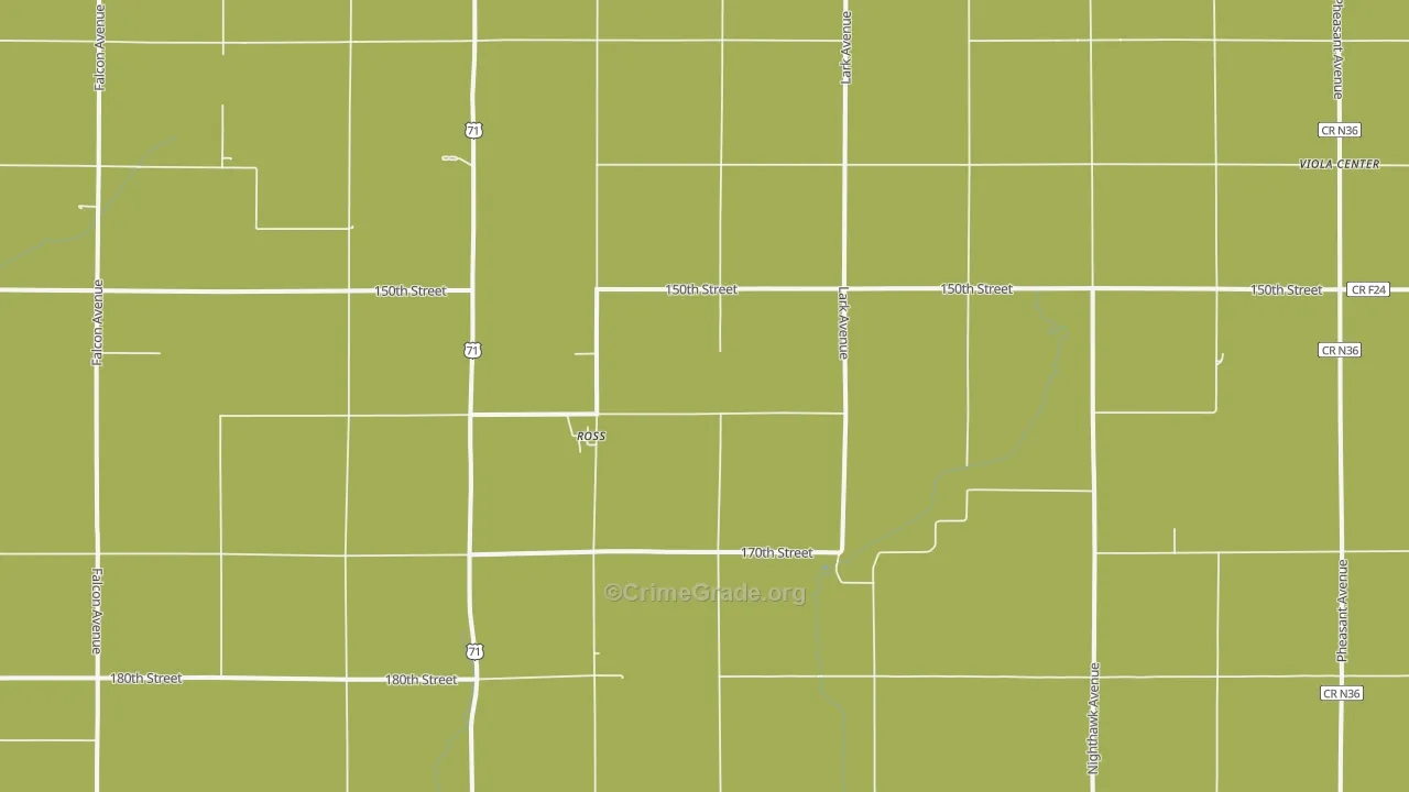 Ross, IA Map of Theft Rates