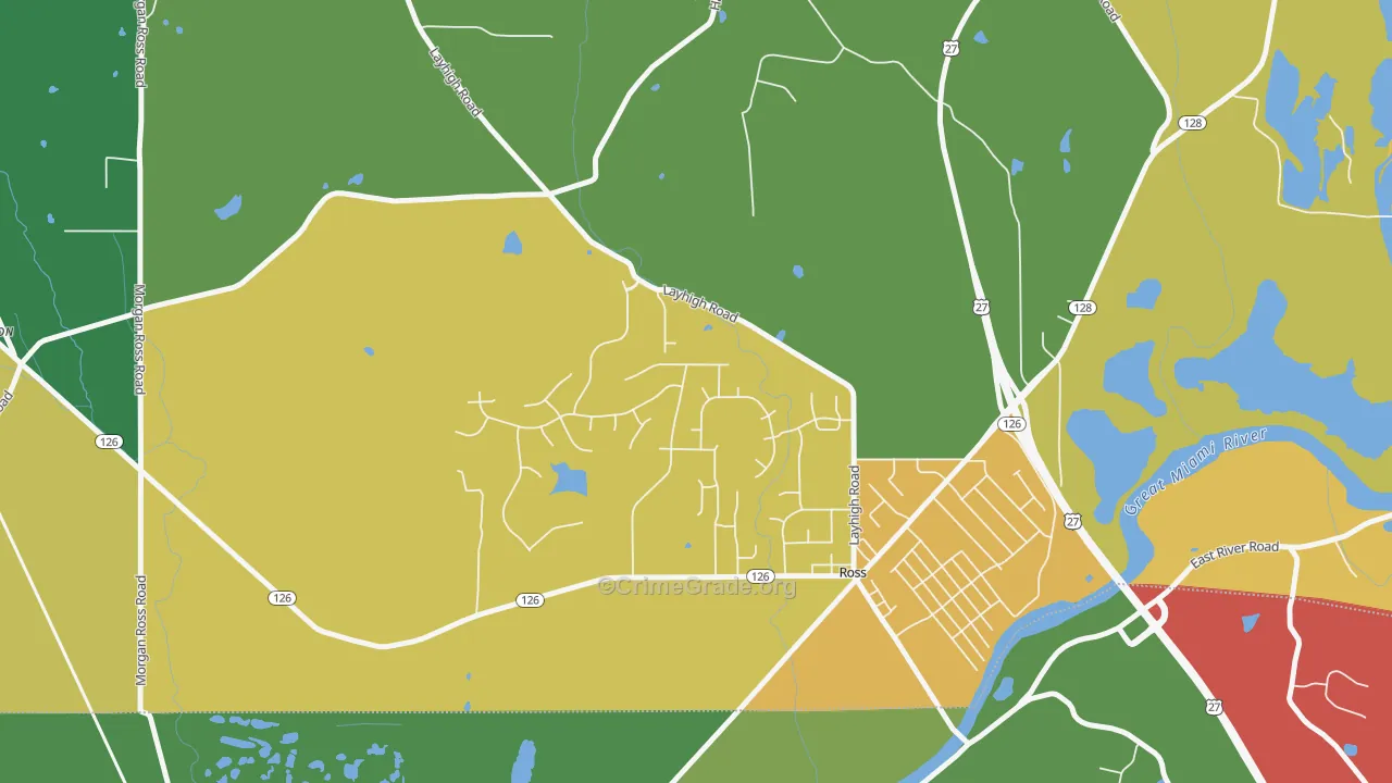 Ross, OH Map of Theft Rates