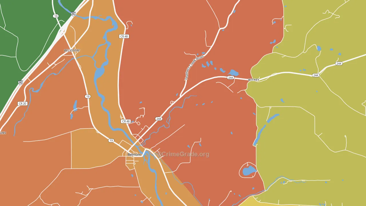Rossburg, NY Map of Theft Rates