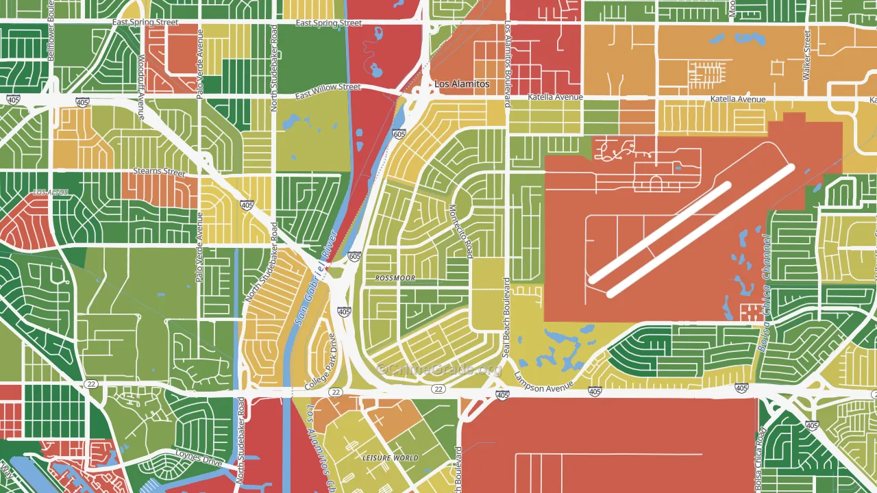 Rossmoor, CA Map of Theft Rates